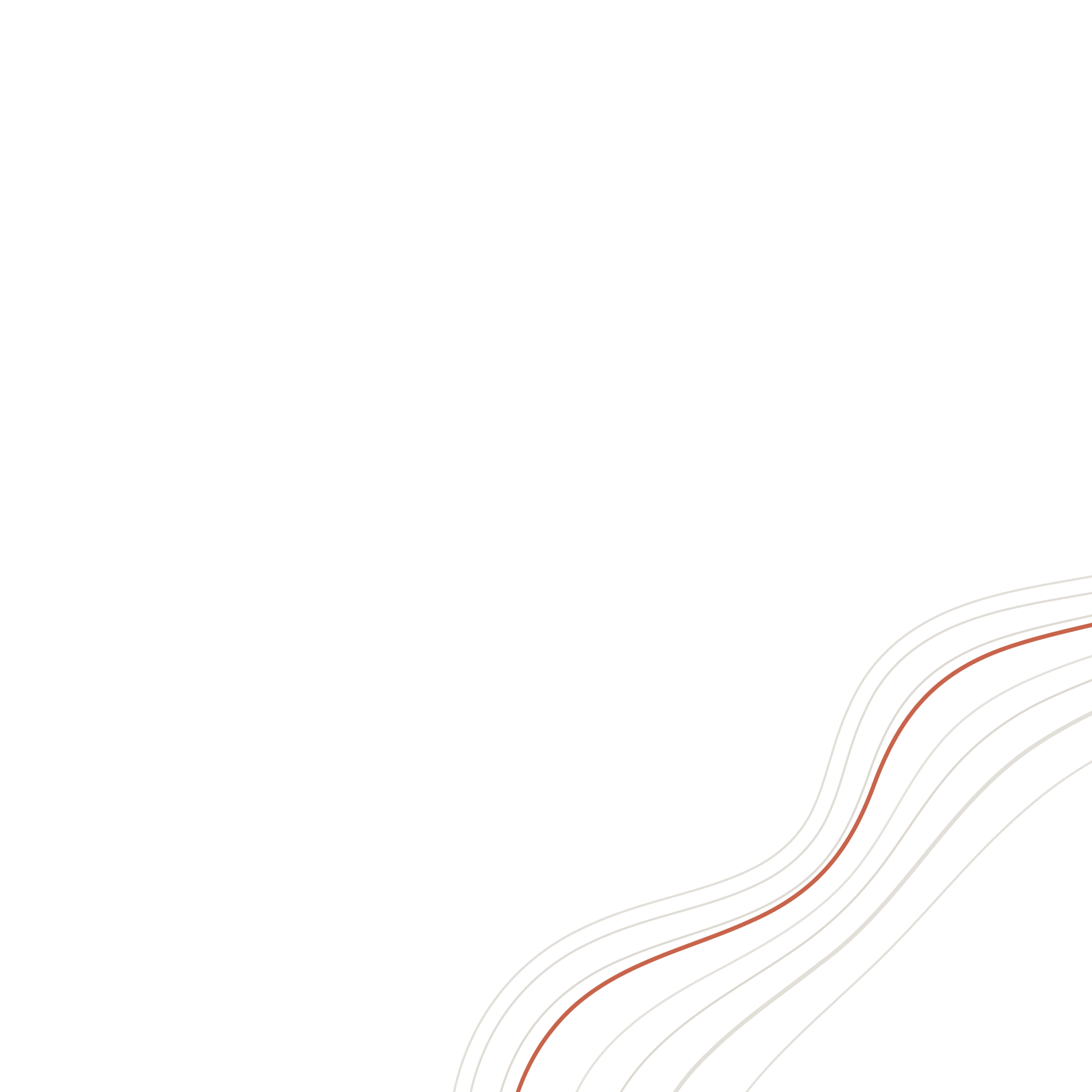 topographic lines with one orange line